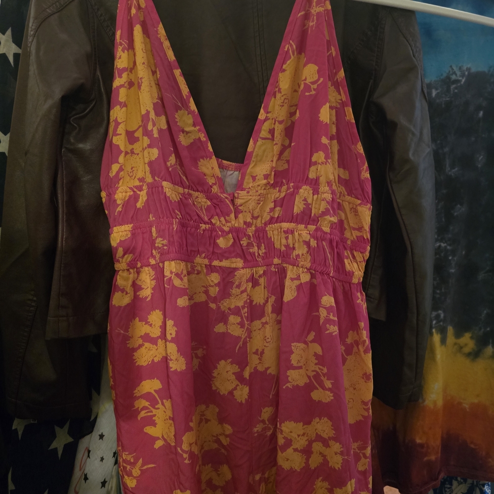 Cupshe Floral Romper in Pink and Yellow